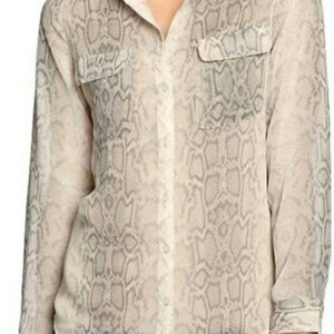 Old Navy Snake Print Button Down Blouse